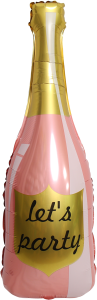 FL 40 Фигура Бутылка Шампанское, Let`s Party, Розовый, 1 шт.
