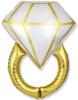 FM 36 Фигура Кольцо с бриллиантом, Белый и золото