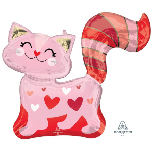 AN 31 Фигура Кошка розовая с сердцами 