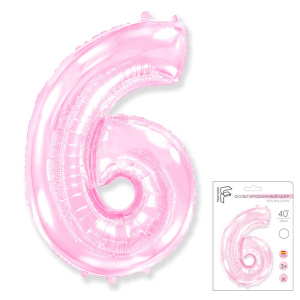 FM 40 Цифра "6" розовый в упаковке