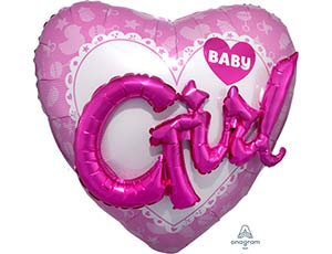 AN 36 Фигура ДЖАМБО Baby Girl сердце розовое 
