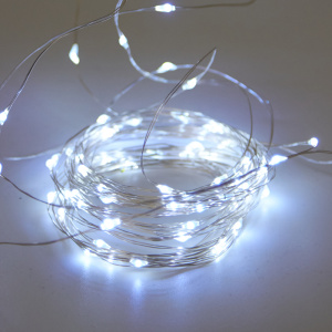 Светодиодная гирлянда "Роса" на батарейках / 70 белых led, 7 м 