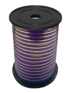 Лента РФ с Золотой полоской 0,5 см / 250 м Фиолетовая, бобина 