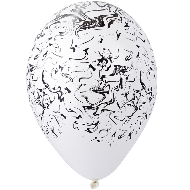 GM 14" Мрамор Белый Черный, White/Marble, Пастель, 1 шт.