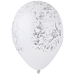GM 14" Мрамор Белый Серебро, White/Marble, Пастель, 1 шт.