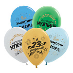 D 12" 23 февраля, Ассорти металлик, 50 шт.